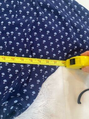 Floral Print Navy Blouse - Lightweight Women's Top